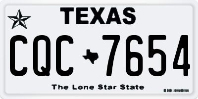 TX license plate CQC7654