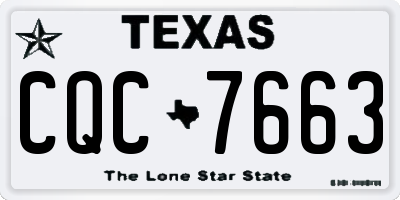 TX license plate CQC7663