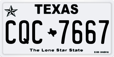 TX license plate CQC7667