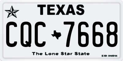 TX license plate CQC7668