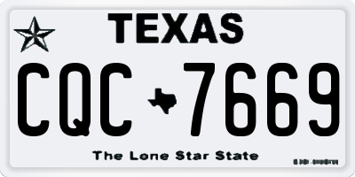 TX license plate CQC7669