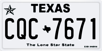 TX license plate CQC7671