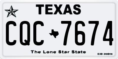 TX license plate CQC7674