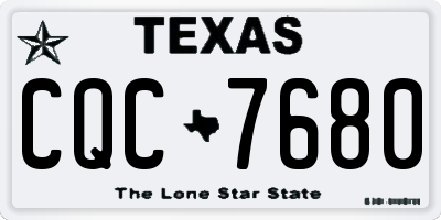 TX license plate CQC7680