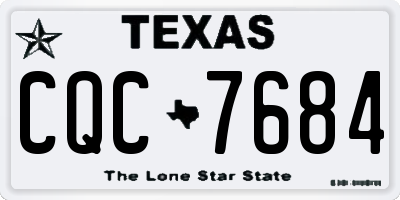 TX license plate CQC7684