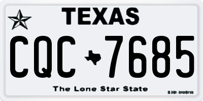 TX license plate CQC7685
