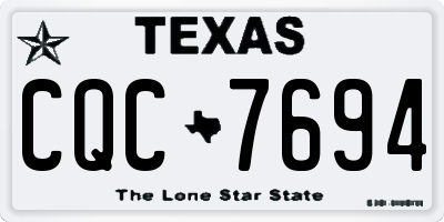 TX license plate CQC7694