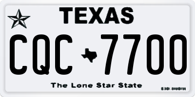 TX license plate CQC7700