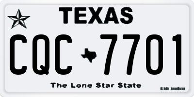 TX license plate CQC7701
