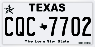 TX license plate CQC7702