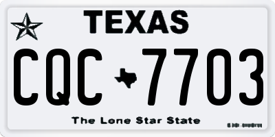 TX license plate CQC7703