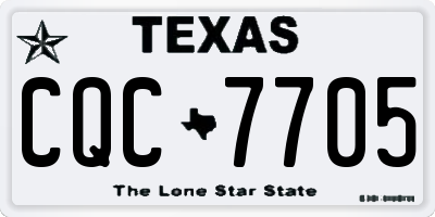TX license plate CQC7705