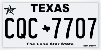 TX license plate CQC7707