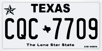 TX license plate CQC7709
