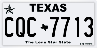 TX license plate CQC7713