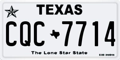 TX license plate CQC7714
