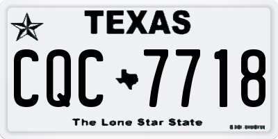 TX license plate CQC7718