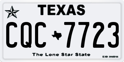 TX license plate CQC7723