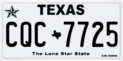 TX license plate CQC7725