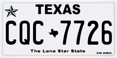 TX license plate CQC7726