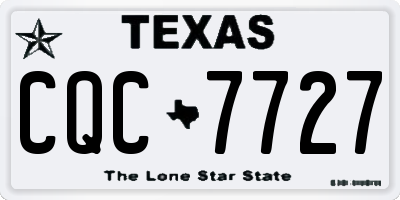 TX license plate CQC7727
