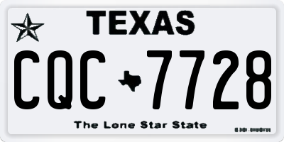 TX license plate CQC7728