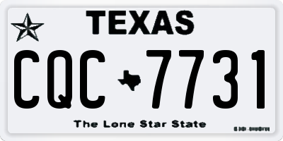 TX license plate CQC7731