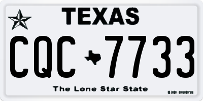 TX license plate CQC7733