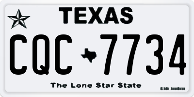 TX license plate CQC7734