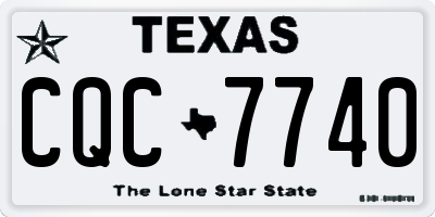 TX license plate CQC7740