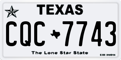 TX license plate CQC7743