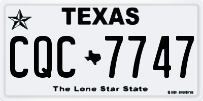 TX license plate CQC7747