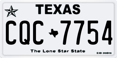 TX license plate CQC7754