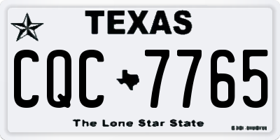 TX license plate CQC7765