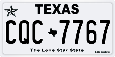 TX license plate CQC7767