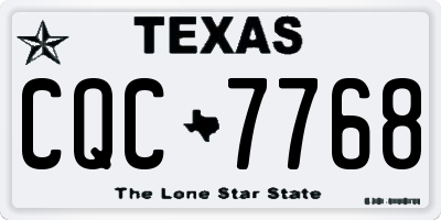 TX license plate CQC7768