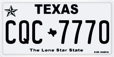 TX license plate CQC7770