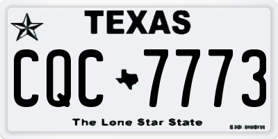 TX license plate CQC7773