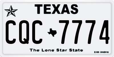 TX license plate CQC7774