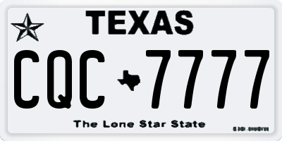 TX license plate CQC7777