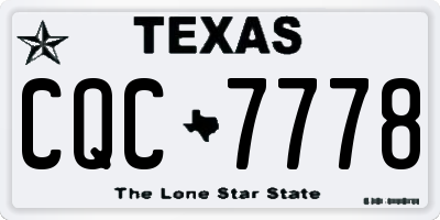 TX license plate CQC7778