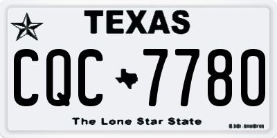 TX license plate CQC7780