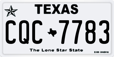 TX license plate CQC7783