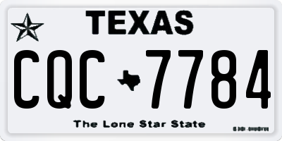 TX license plate CQC7784