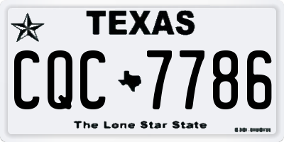 TX license plate CQC7786