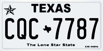 TX license plate CQC7787