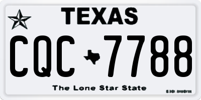 TX license plate CQC7788
