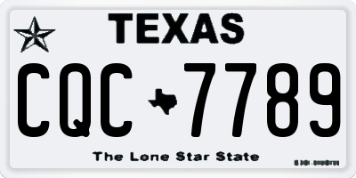TX license plate CQC7789