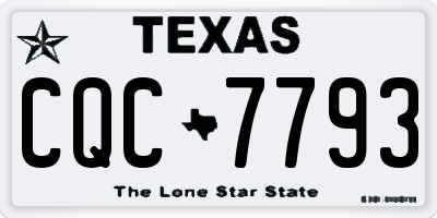 TX license plate CQC7793