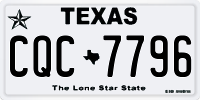 TX license plate CQC7796